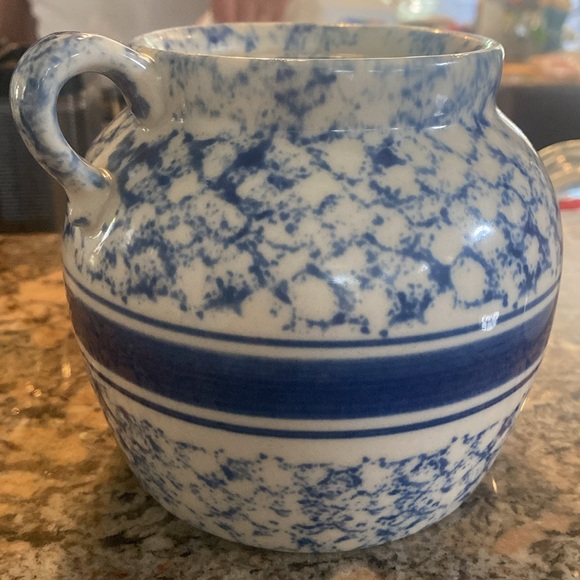 Prestige Place Blue Sponge Paint Bean Pot - Picture 6 of 9